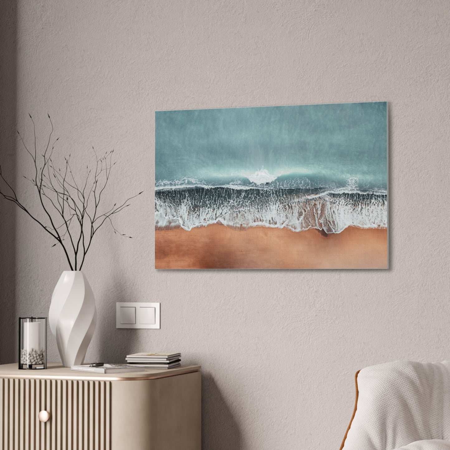 Waves & Sand 2, Canvas Stretched, 2 Sizes Available 24"x16" or 36"x24" x 0.75"