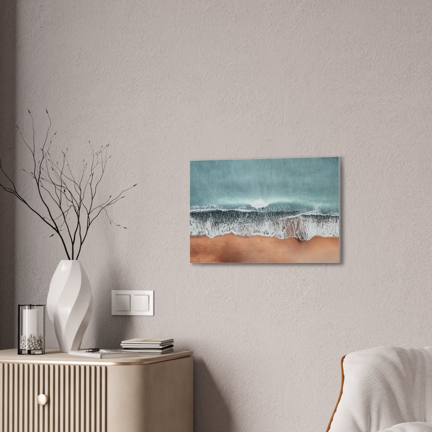 Waves & Sand 2, Canvas Stretched, 2 Sizes Available 24"x16" or 36"x24" x 0.75"
