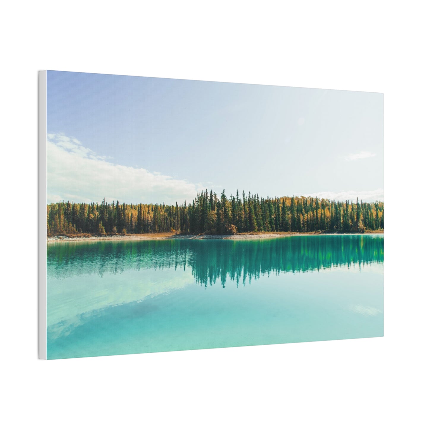 Evergreen & Water, Canvas Stretched, 2 Sizes Available 24"x16" & 36"X24" x 0.75"