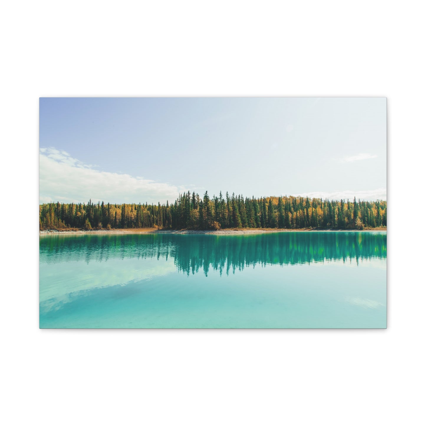 Evergreen & Water, Canvas Stretched, 2 Sizes Available 24"x16" & 36"X24" x 0.75"