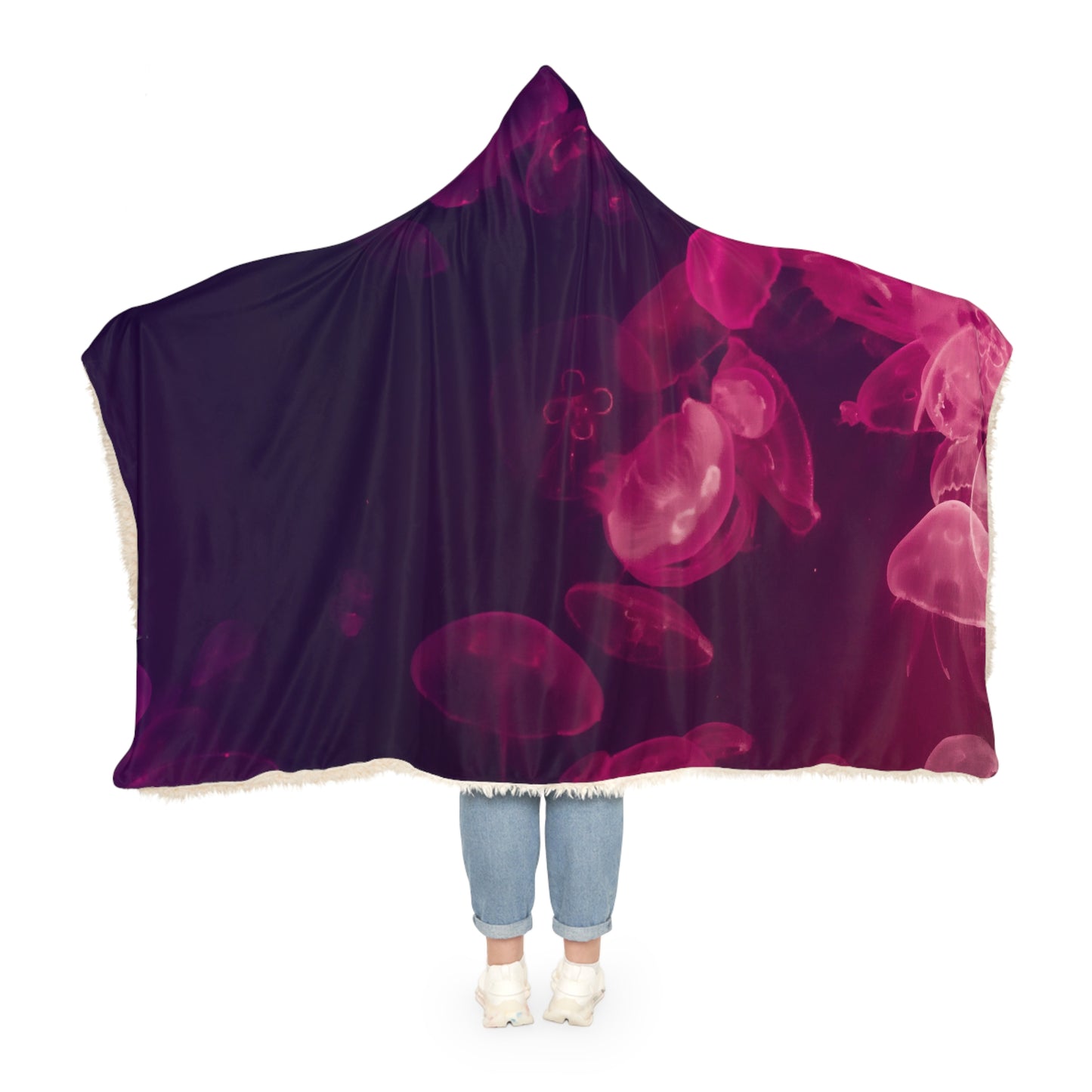 Snuggle Blanket - Underwater Jellyfish Ruby Red