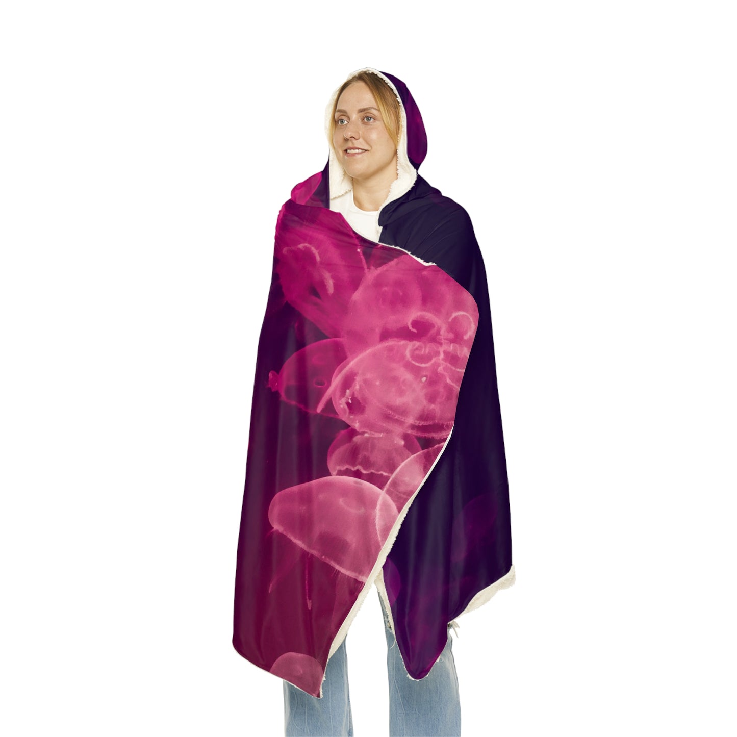 Snuggle Blanket - Underwater Jellyfish Ruby Red