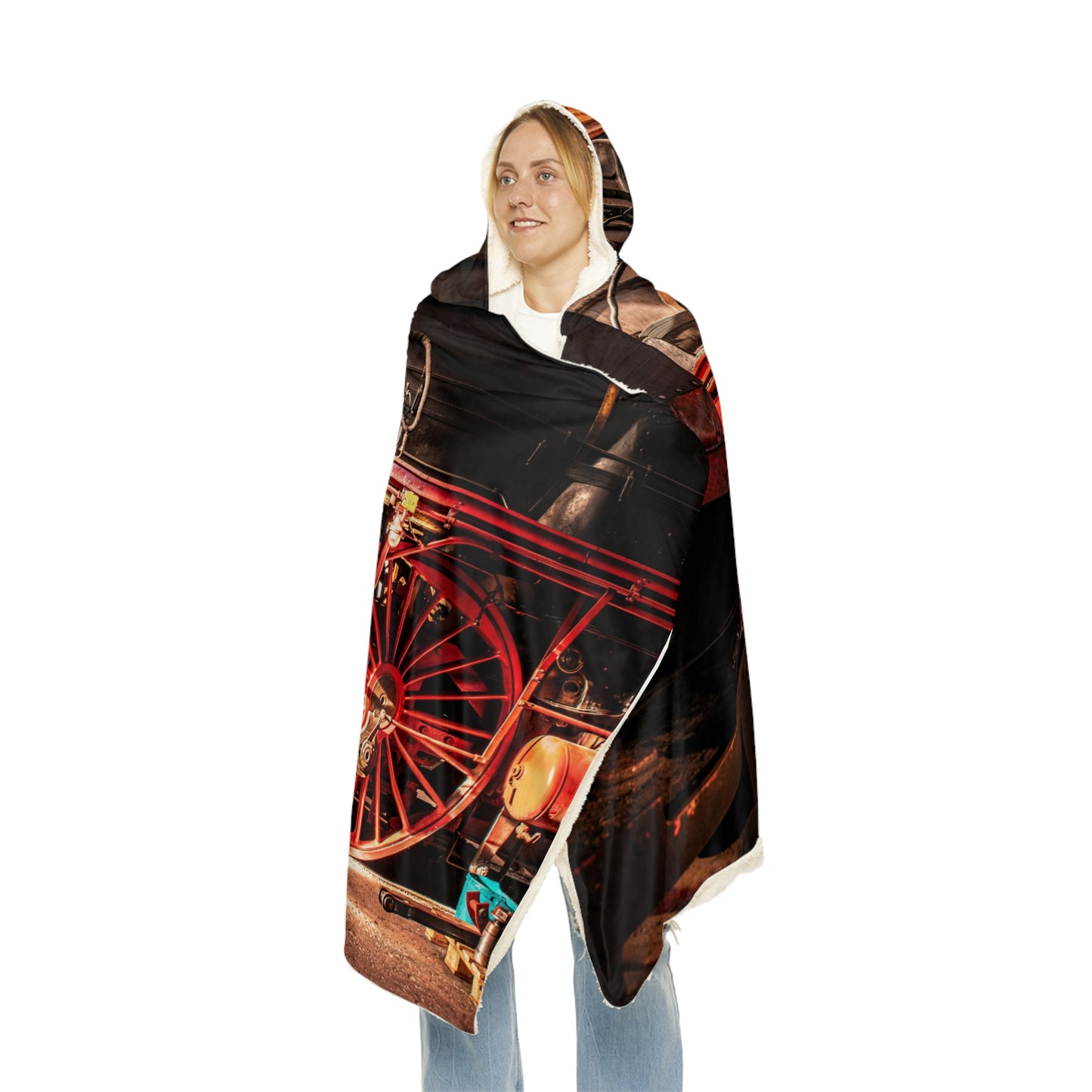 Snuggle Blanket - Steam Train Red Wheels