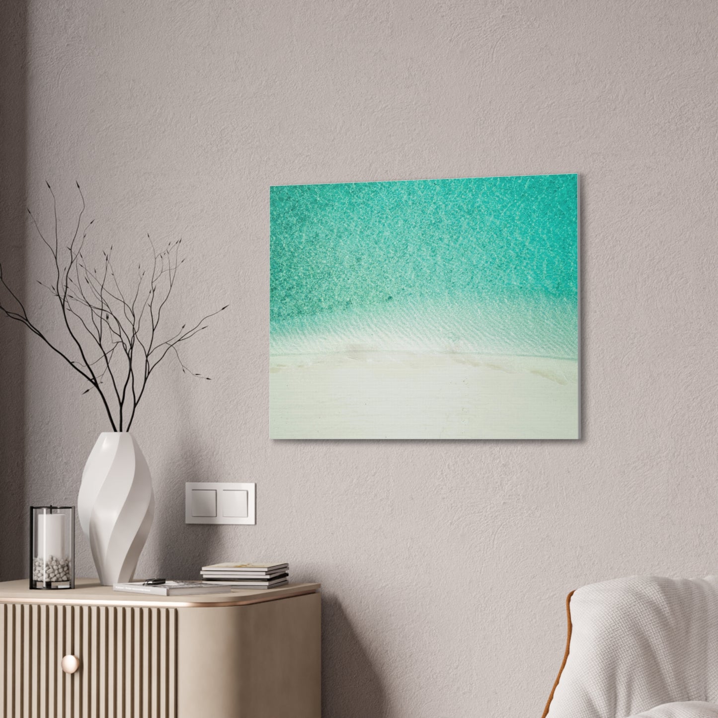 Relaxing Beach, Canvas Stretched, 2 Sizes Available 24"x16" & 36"x24" x 0.75"