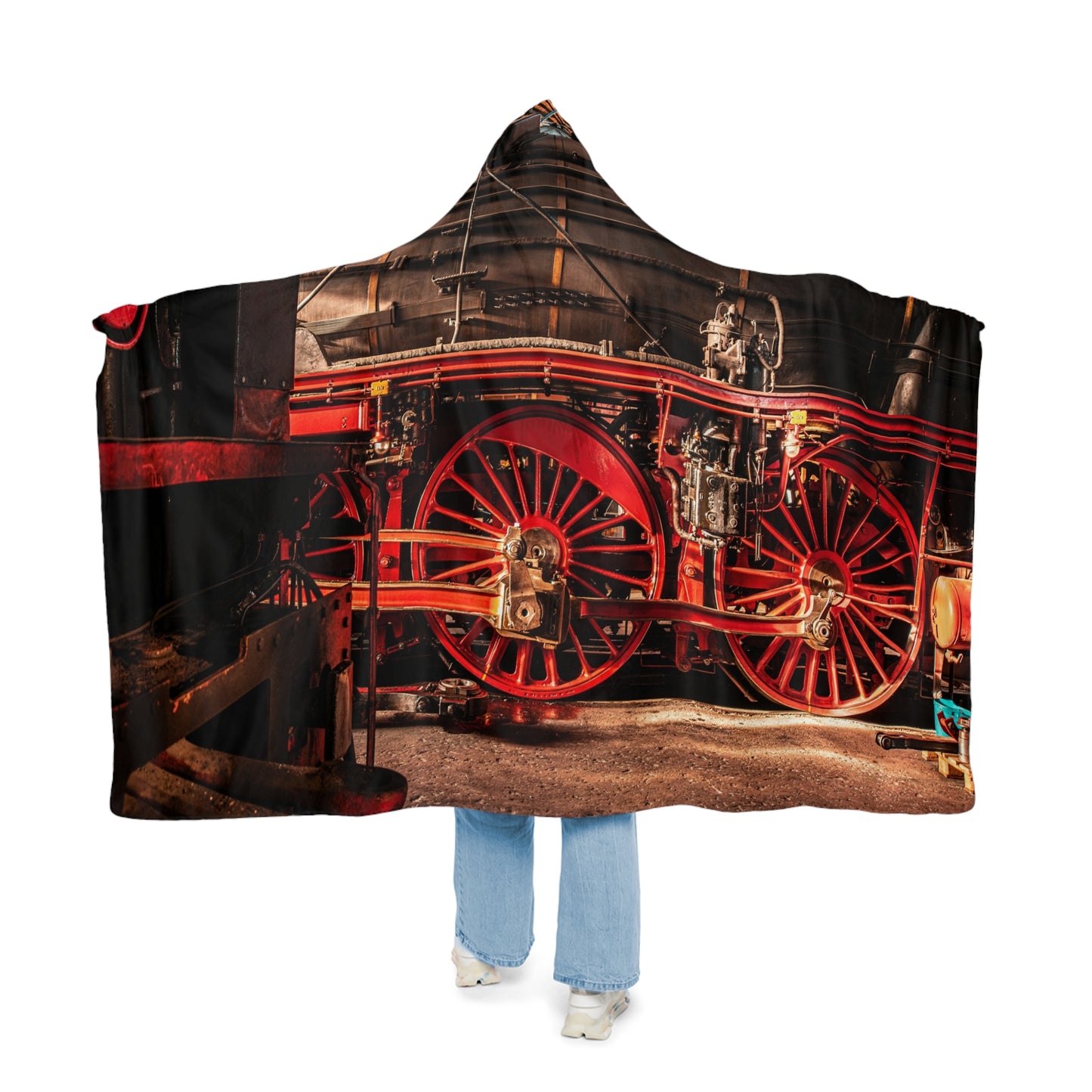 Snuggle Blanket - Steam Train Red Wheels