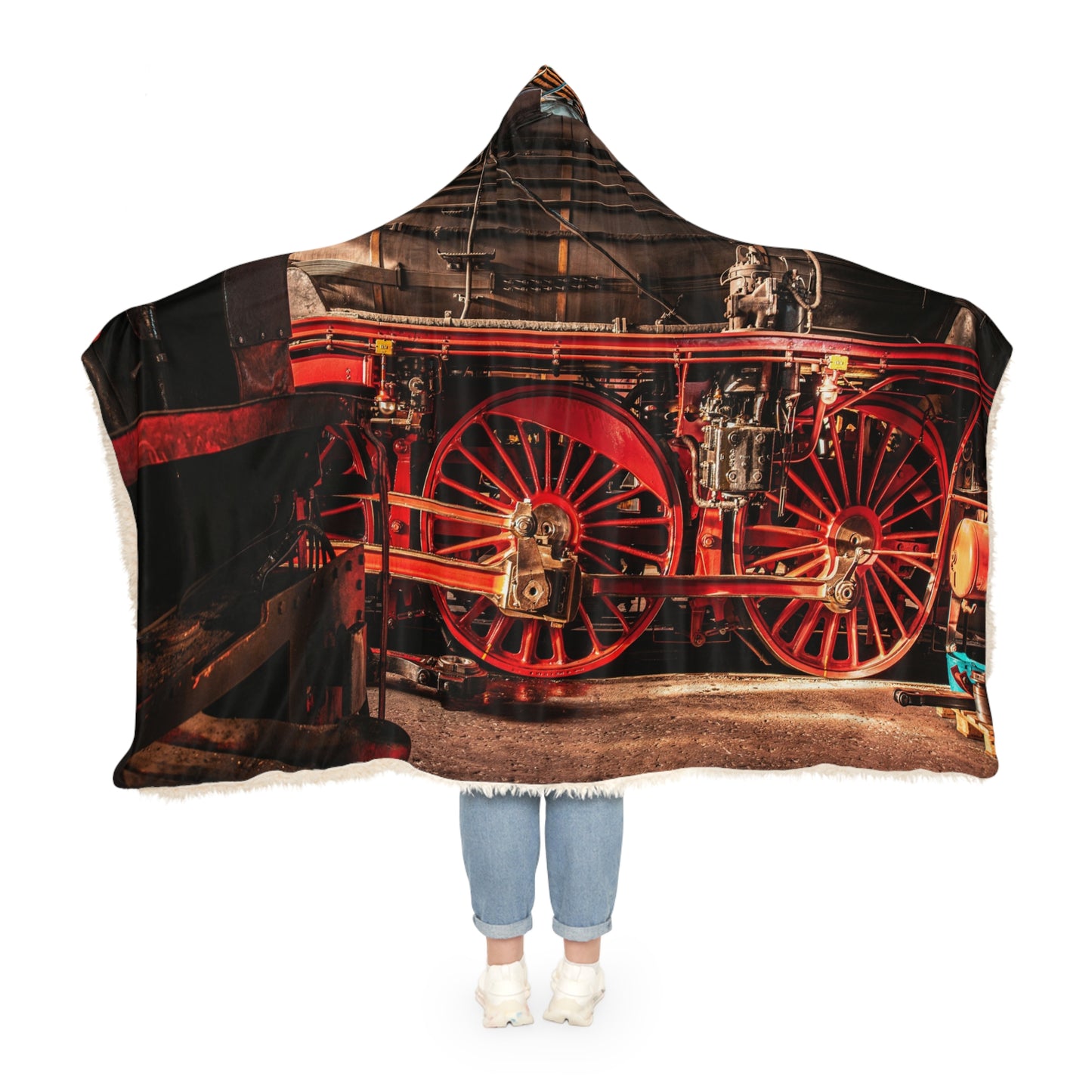 Snuggle Blanket - Steam Train Red Wheels